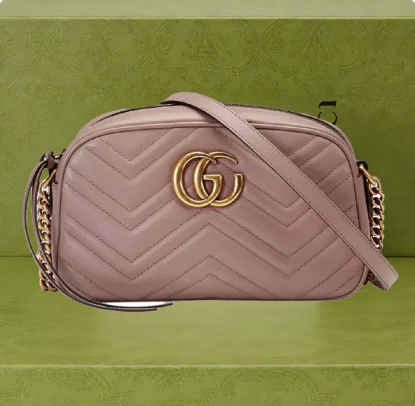 Premium Mirror Quality Marmont Camera Style Shoulder Bag with zipper
