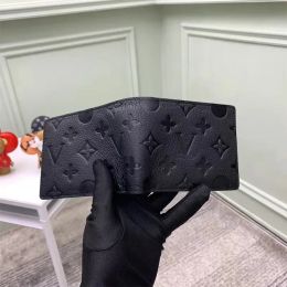 Premium Mirror Quality Mens Black Embossed Leather Wallet