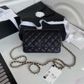 Premium Quality Genuine Leather Wallet On Chain Bag with Gold/ Sliver Hardware