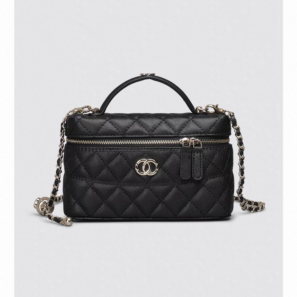 Premium Quality Caviar Quilted Chain Bag, Single Shoulder Crossbody Small Square Bag