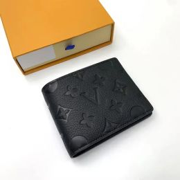 Premium Mirror Quality Mens Black Embossed Leather Wallet