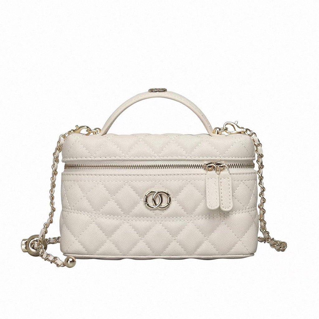 Premium Quality Caviar Quilted Chain Bag, Single Shoulder Crossbody Small Square Bag