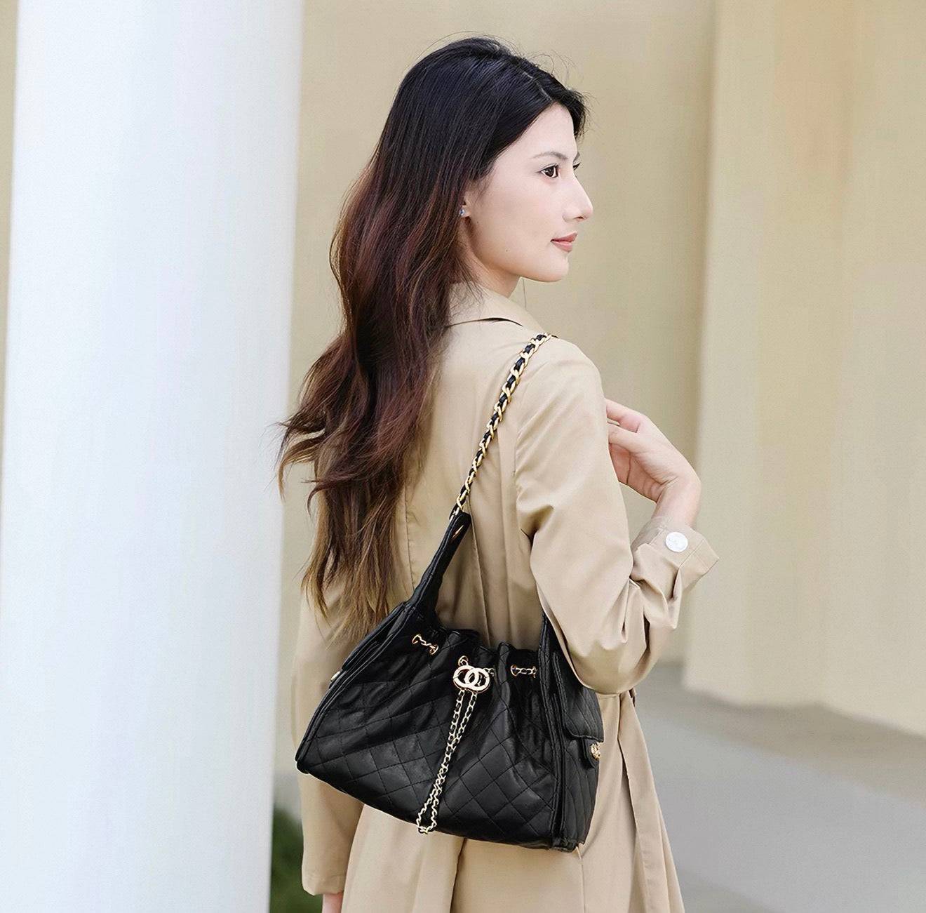 Premium Mirror Quality Leather Hobo Pocket Style With Gold/ Sliver Hardware