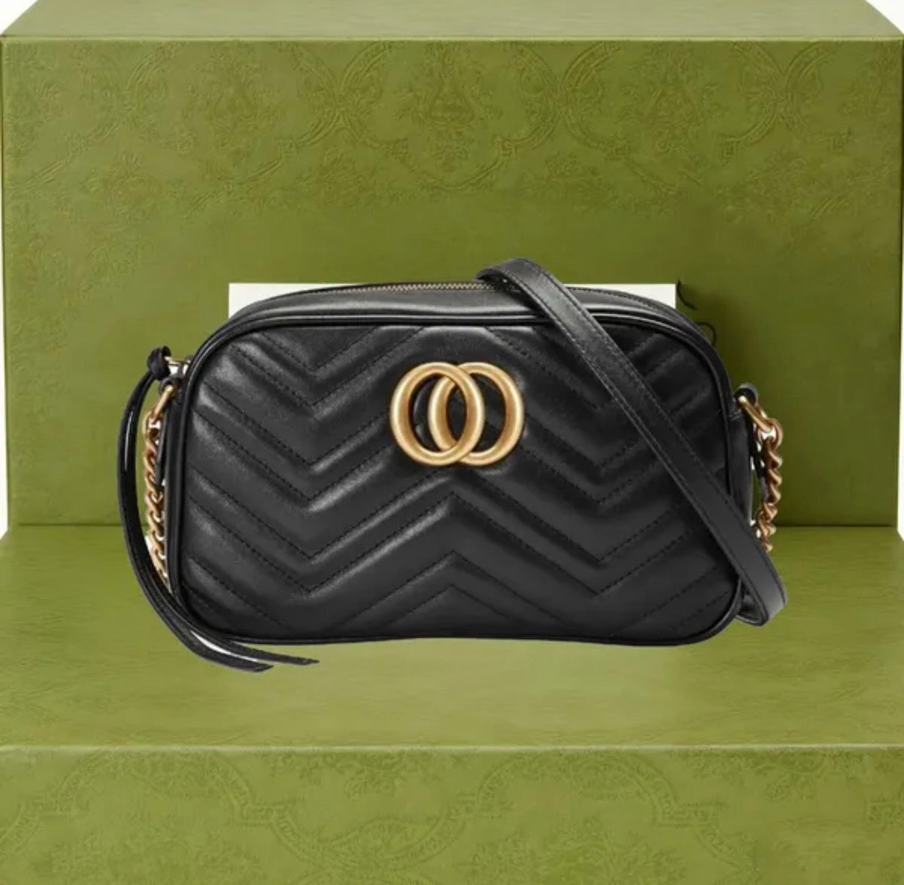 Premium Mirror Quality Marmont Camera Style Shoulder Bag with zipper