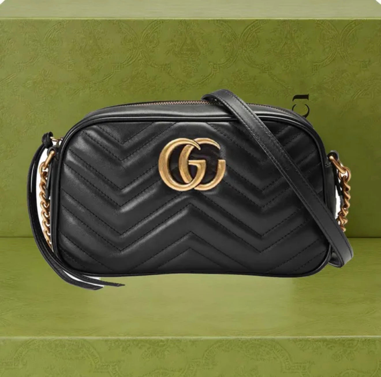 Premium Mirror Quality Marmont Camera Style Shoulder Bag with zipper