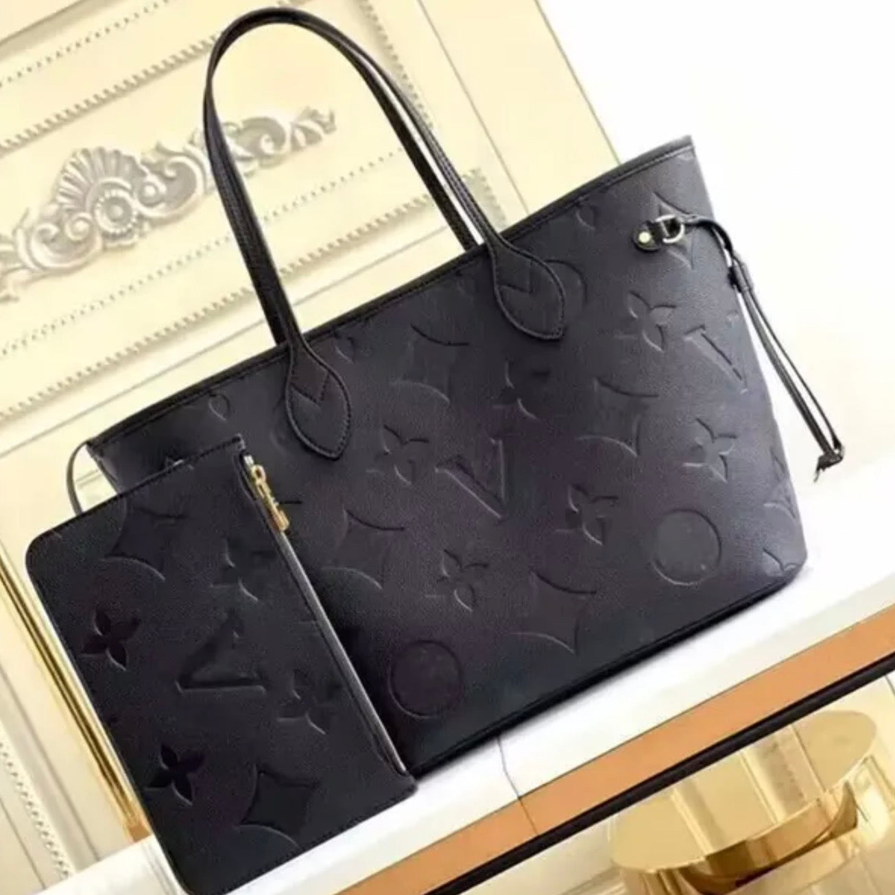 Premium Quality NeverFull MM Style Emprinte Leather Tote Bag