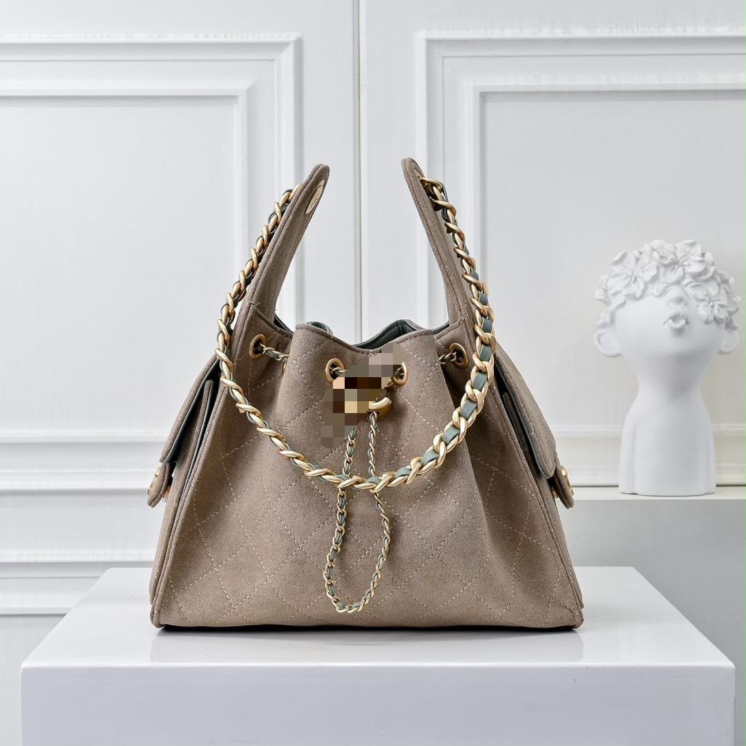 Premium Mirror Quality Suede Leather Hobo Pocket Style With Gold Hardware Size 25