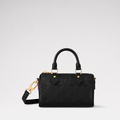 Premium Quality Black Emprint Leather Speedy Nano Style Mini Bag