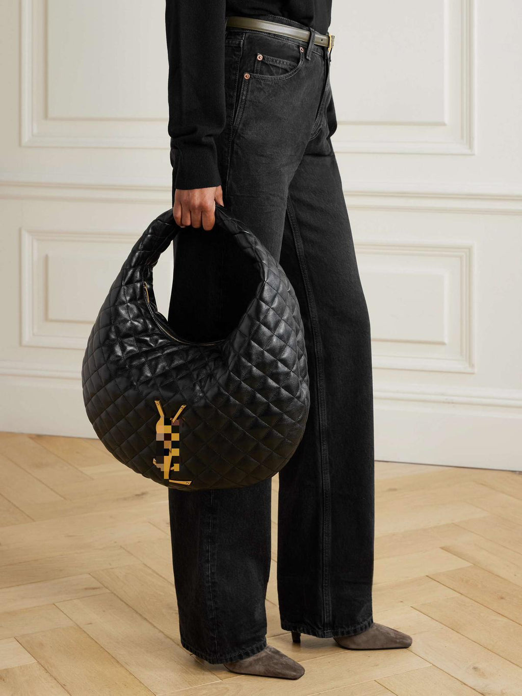 Premium Mirror Quality ICARE HOBO IN QUILTED NAPPA
