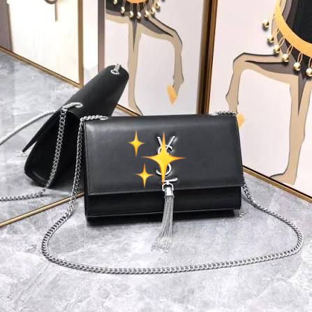 Premium Mirror Quality Kate Small Tassel Shoulder Bag in black leather
