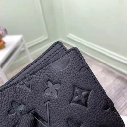 Premium Mirror Quality Mens Black Embossed Leather Wallet